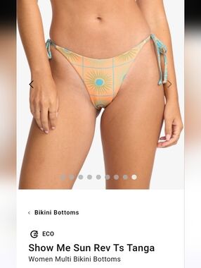 Billabong String Bikini Bottom Size M New Reversable *Show Me Sun*